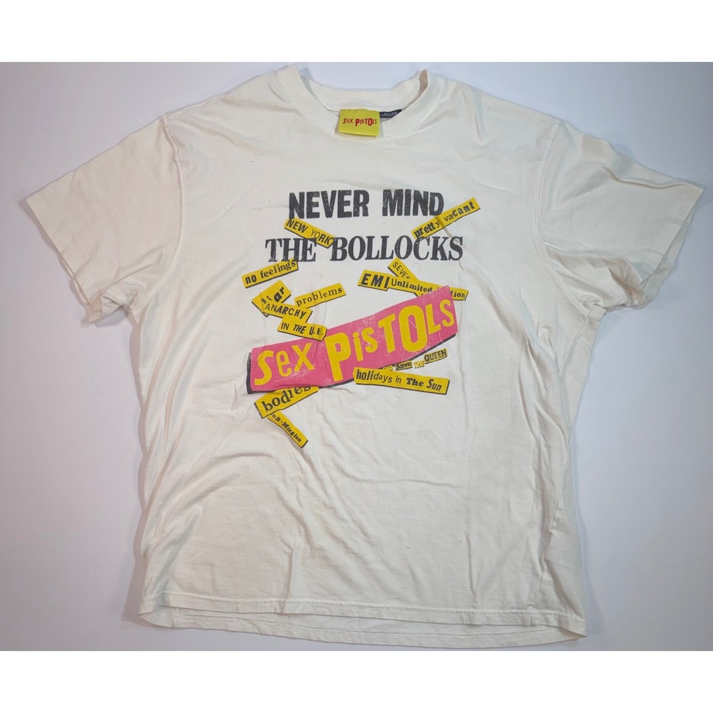 Sex Pistols Never Mind The Bollocks Punk Rock Graphic T-Shirt White 2XL 2XL12GG